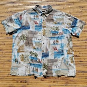 2XL Vintage Batik Bay Hawaiian Button Down Shirt Mens